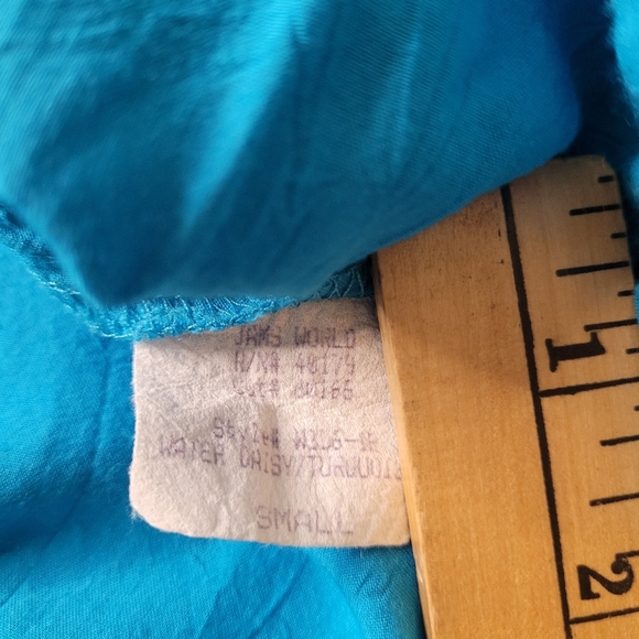 Vintage Jams World Water Daisy Turquoise Floral Boho Lagenlook Hawaiian Mini - Picture 6 of 12